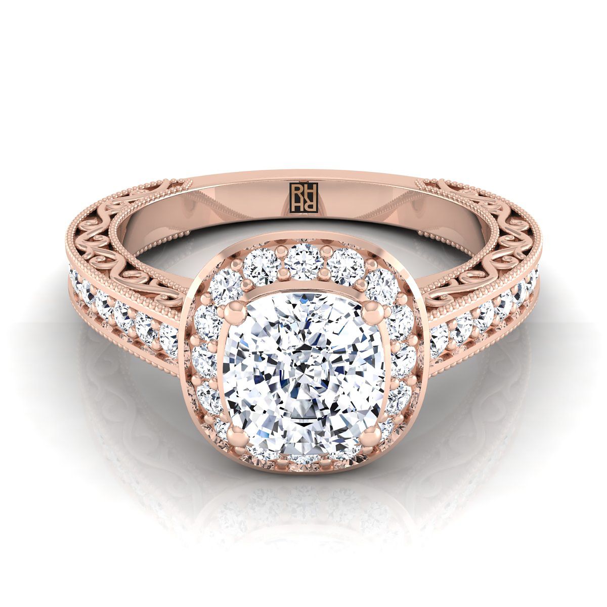 The Talea cushion engagement ring setting in 14K Rose Gold | RockHer