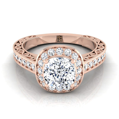 The Talea Select Halo Engagement Ring with Lab Diamond in 14K Rose Gold - view 1
