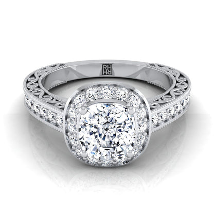 The Talea Select Halo Engagement Ring with Lab Diamond in 18K White Gold - view 1