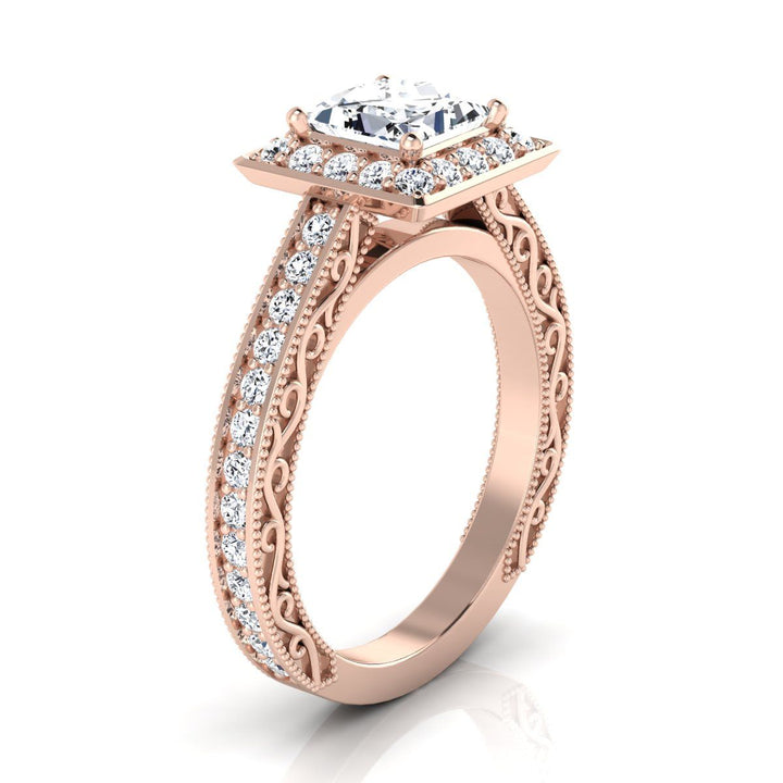 The Talea Select Halo Engagement Ring with Lab Diamond in 14K Rose Gold - view 2