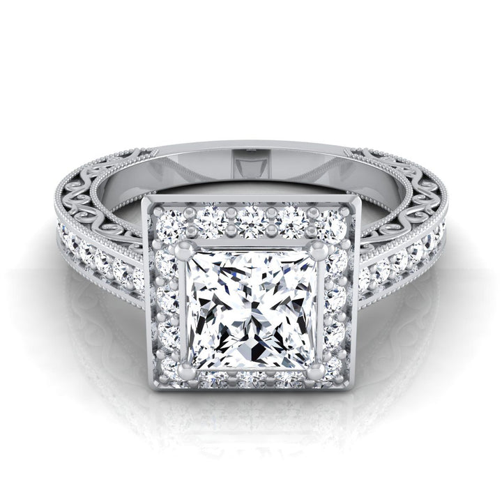 The Talea Select Halo Engagement Ring with Lab Diamond in Platinum - view 1