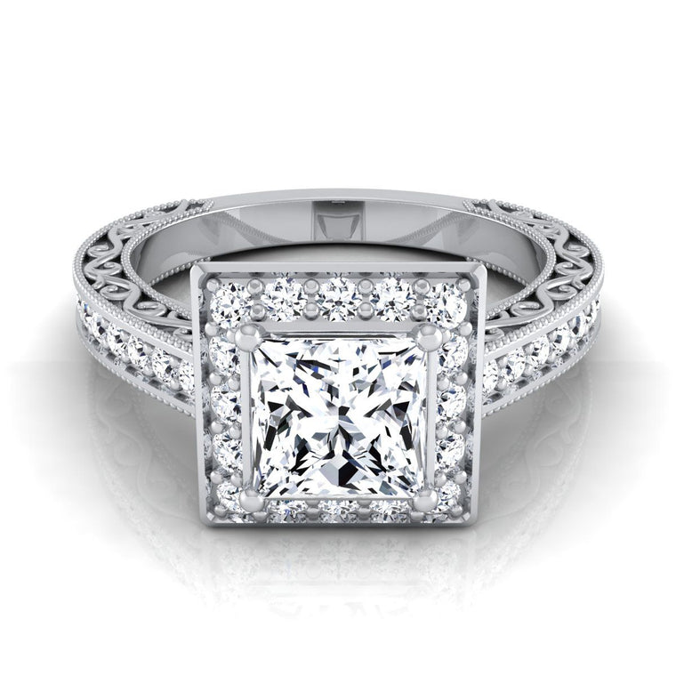 The Talea Select Halo Princess Cut Lab Diamond Engagement Ring in Platinum