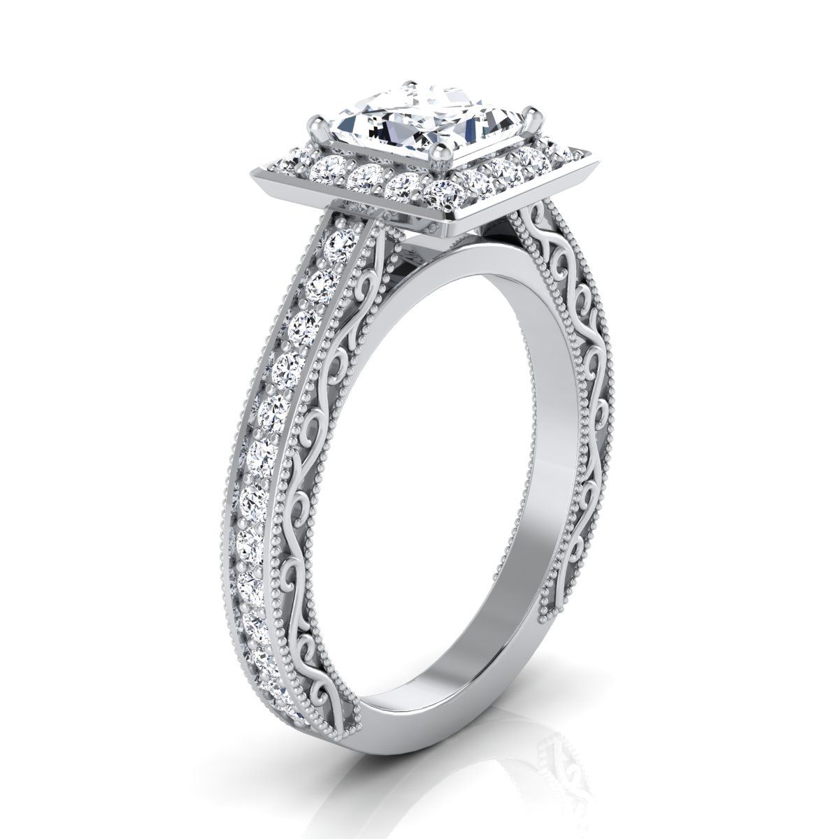 Select Halo styling on The Talea princess engagement ring setting | RockHer
