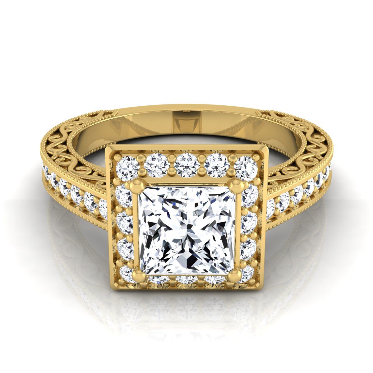 The Talea princess engagement ring setting in 18K Yellow Gold | RockHer