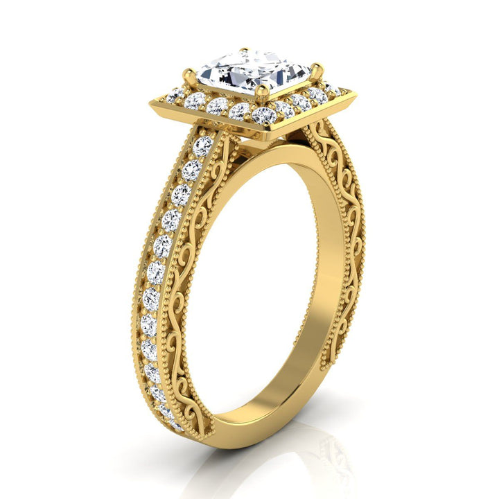 The Talea Select Halo Engagement Ring with Lab Diamond in 18K Yellow Gold - view 2