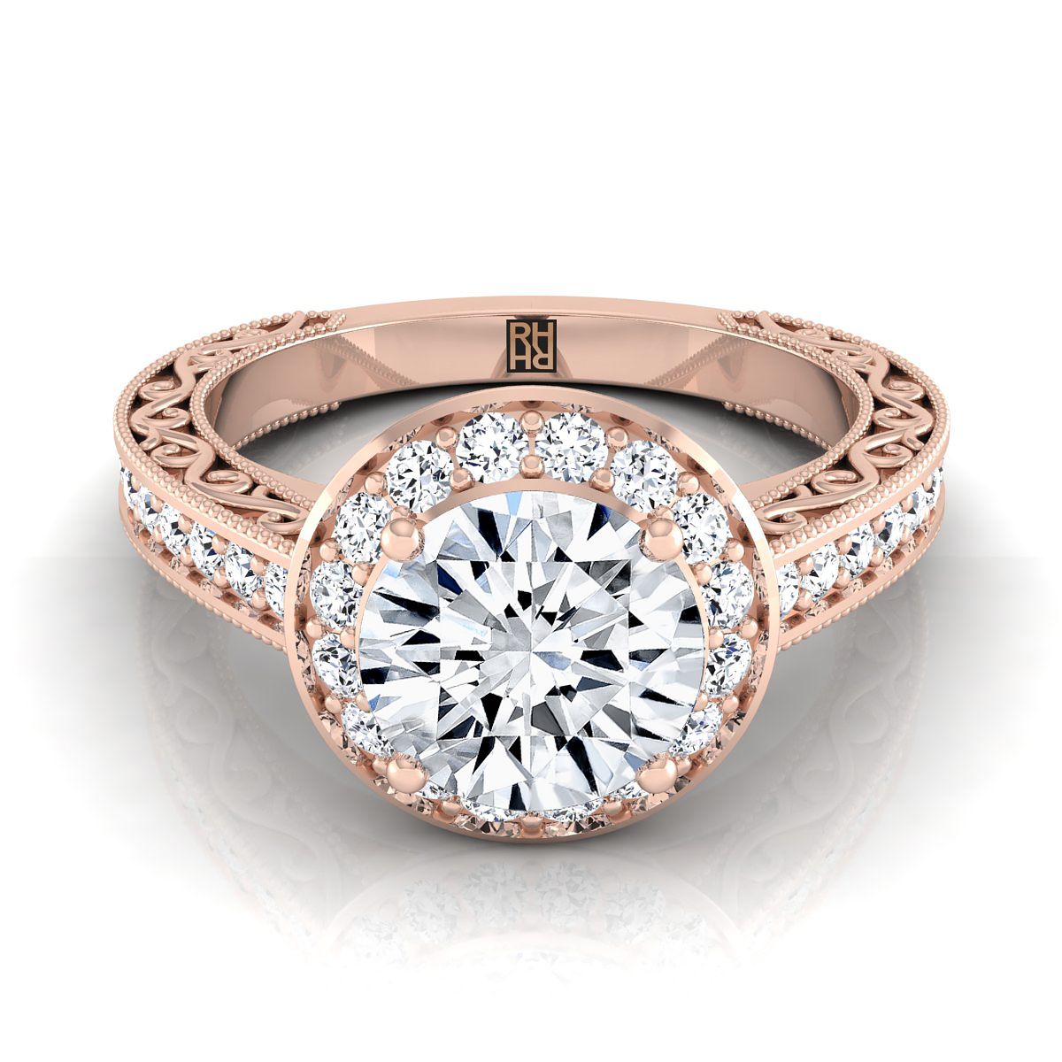 The Talea round engagement ring setting in 14K Rose Gold | RockHer