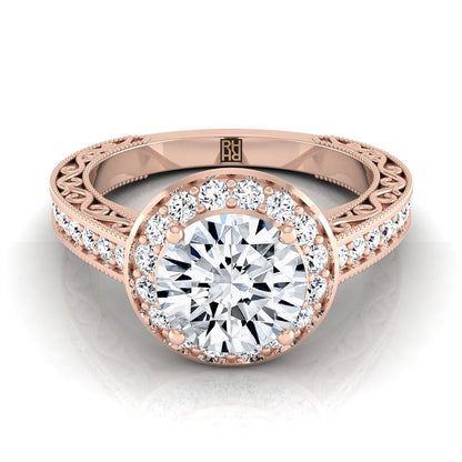 The Talea Select Halo Engagement Ring with Lab Diamond in 14K Rose Gold - view 1