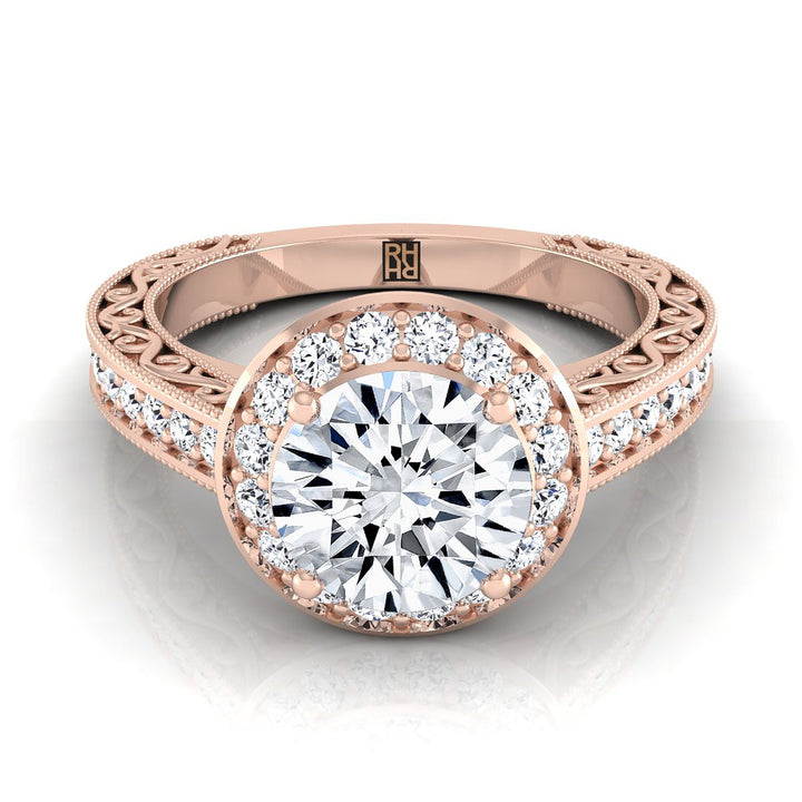 The Talea Select Halo Engagement Ring with Lab Diamond in 14K Rose Gold - view 1