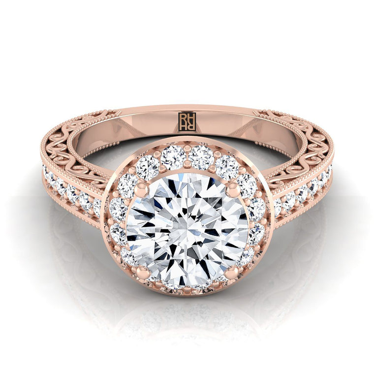 The Talea Select Halo Round Lab Diamond Engagement Ring in 14K Rose Gold