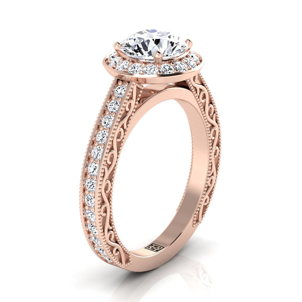 The Talea Select Halo Engagement Ring with Lab Diamond in 14K Rose Gold - view 2