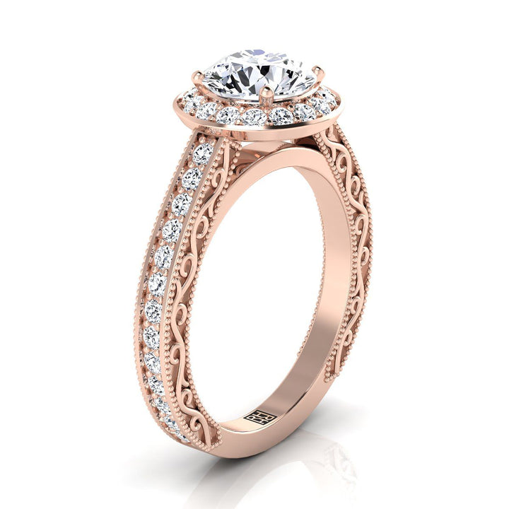 The Talea Select Halo Engagement Ring with Lab Diamond in 14K Rose Gold - view 2