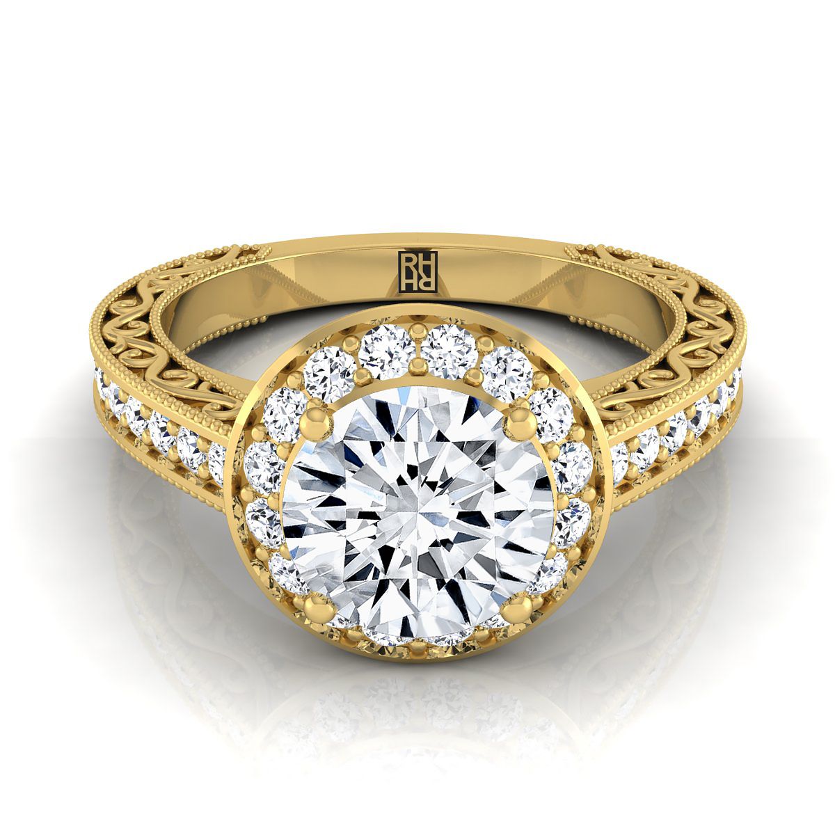 The Talea round engagement ring setting in 18K Yellow Gold | RockHer