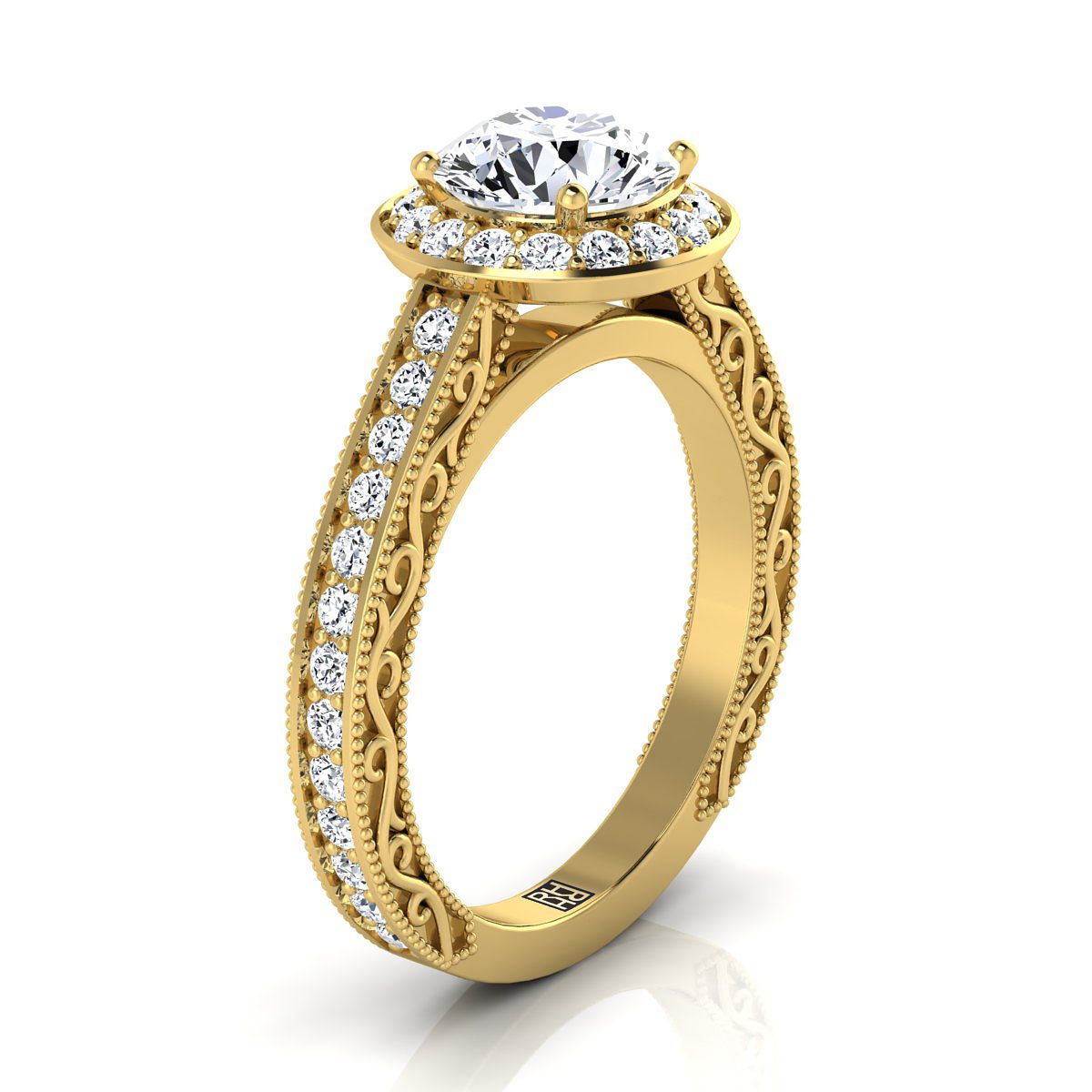 The Talea Select Halo Engagement Ring with Lab Diamond in 18K Yellow Gold - view 2