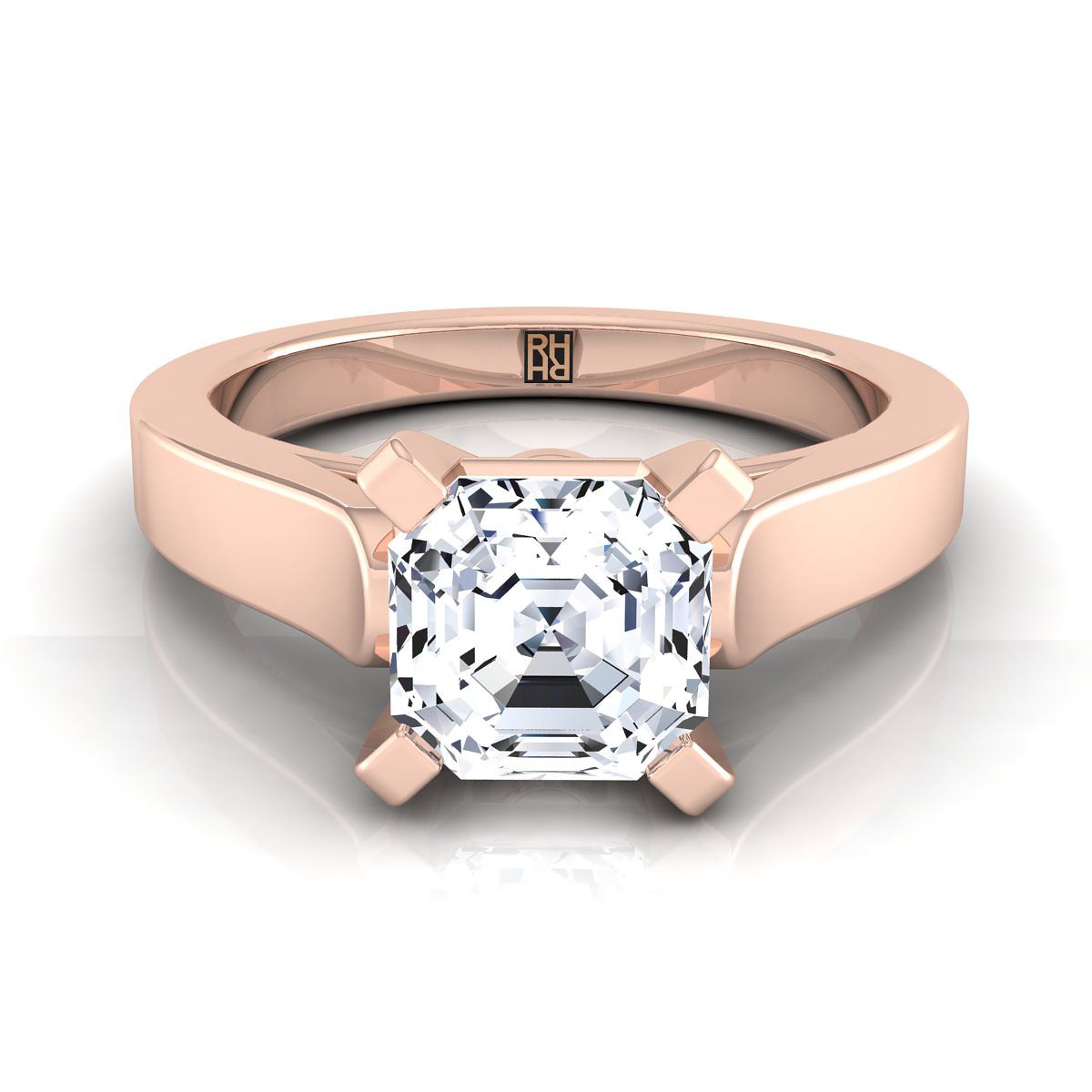 The Charlotte asscher engagement ring setting in 14K Rose Gold | RockHer