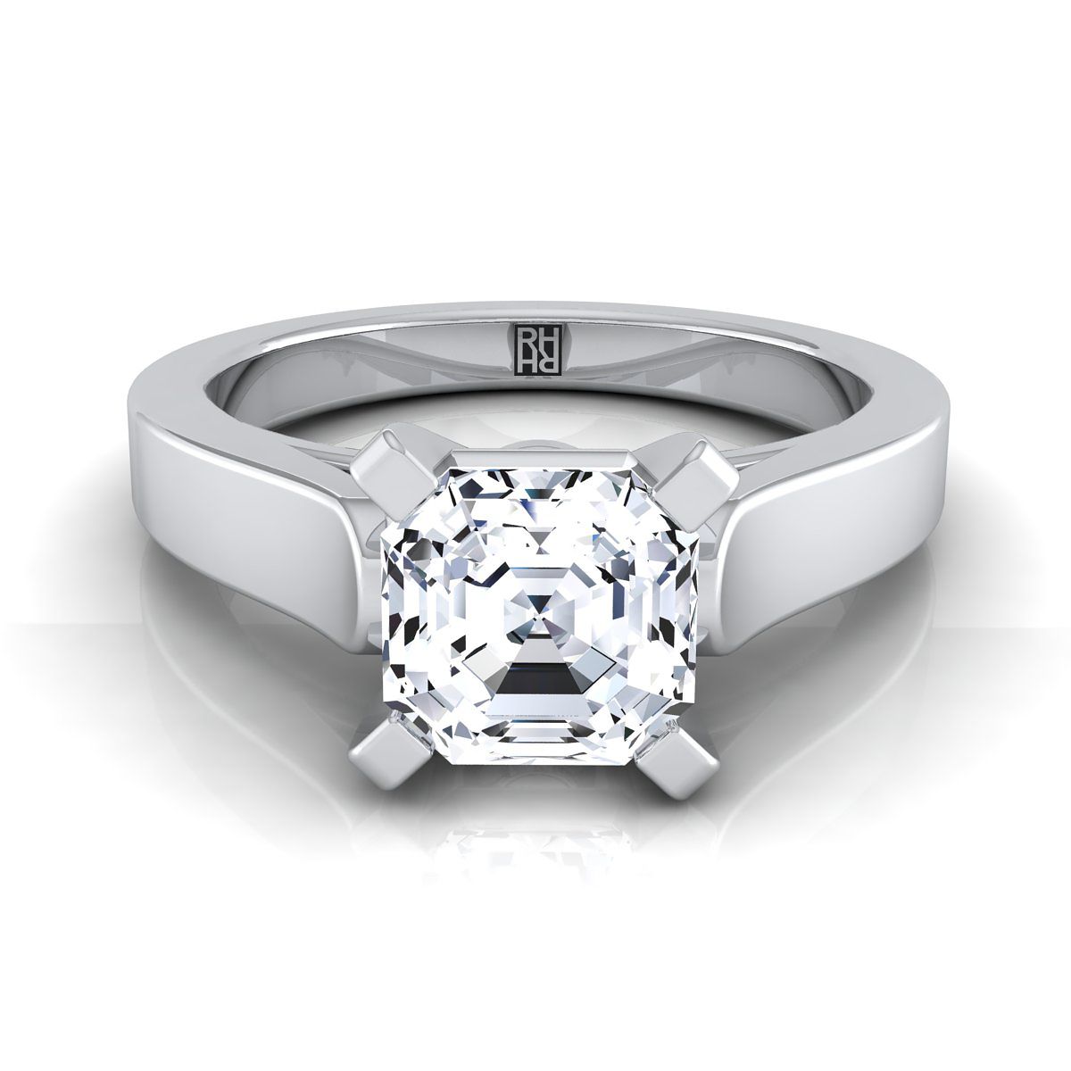 The Charlotte asscher engagement ring setting in Platinum | RockHer