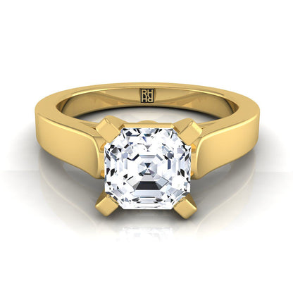 Cathedral Squared Edge Solitaire Asscher, in 18K Yellow Gold, prong setting | RockHer