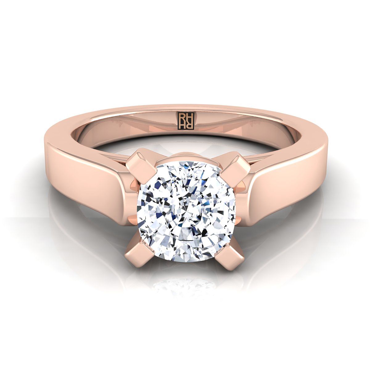 The Charlotte cushion engagement ring setting in 14K Rose Gold | RockHer