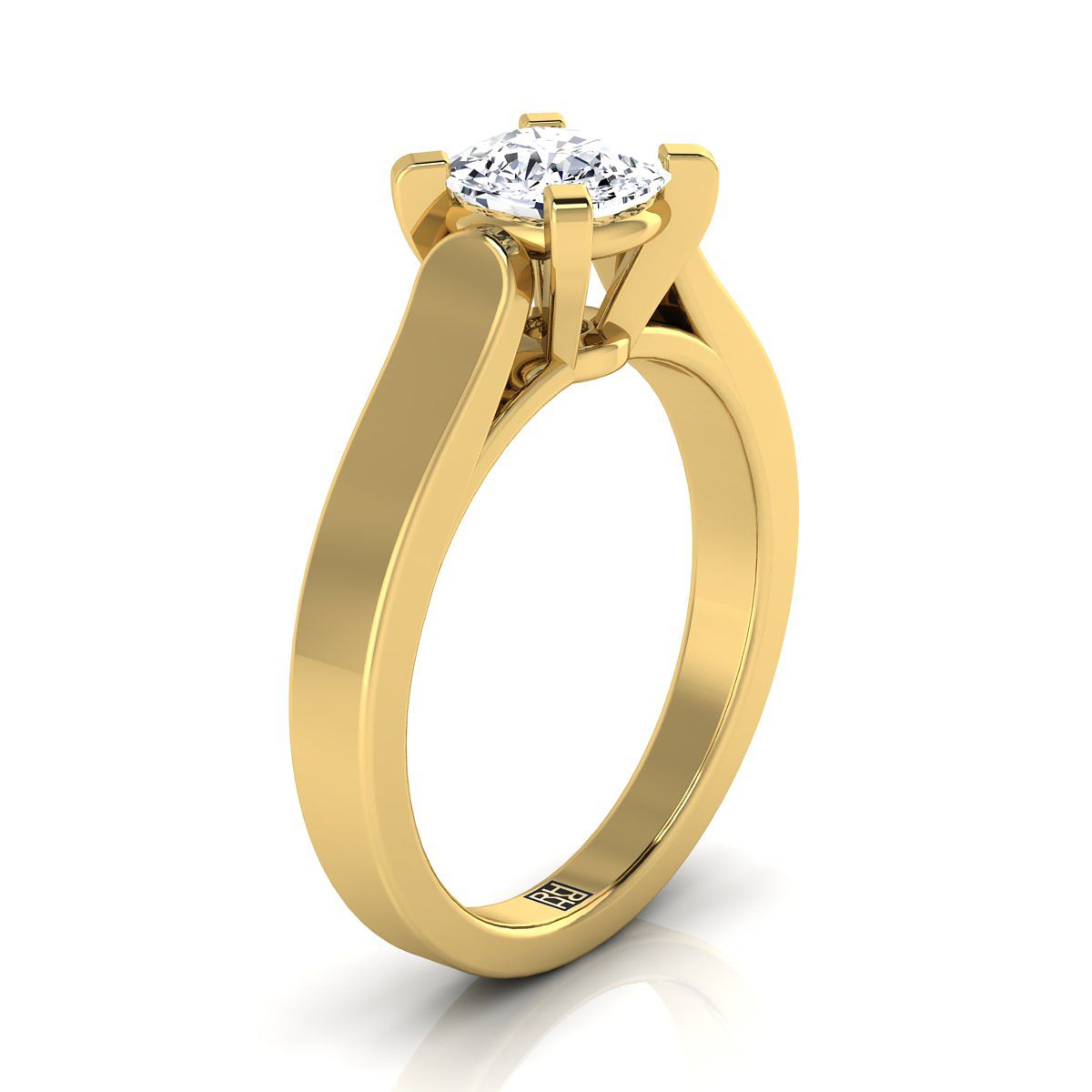 Made to order: The Charlotte cushion engagement ring setting in 18K Yellow Gold | RockHer