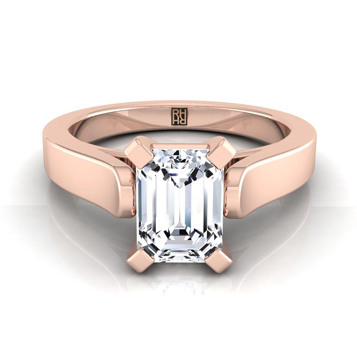 The Charlotte emerald engagement ring setting in 14K Rose Gold | RockHer