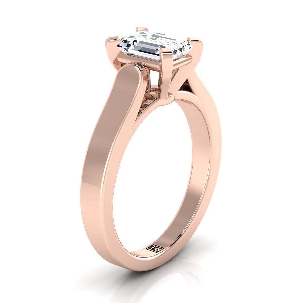 Select Cathedral Solitaire Cut styling on The Charlotte emerald engagement ring setting | RockHer
