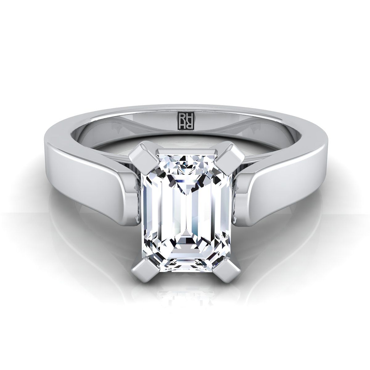 The Charlotte emerald engagement ring setting in Platinum | RockHer