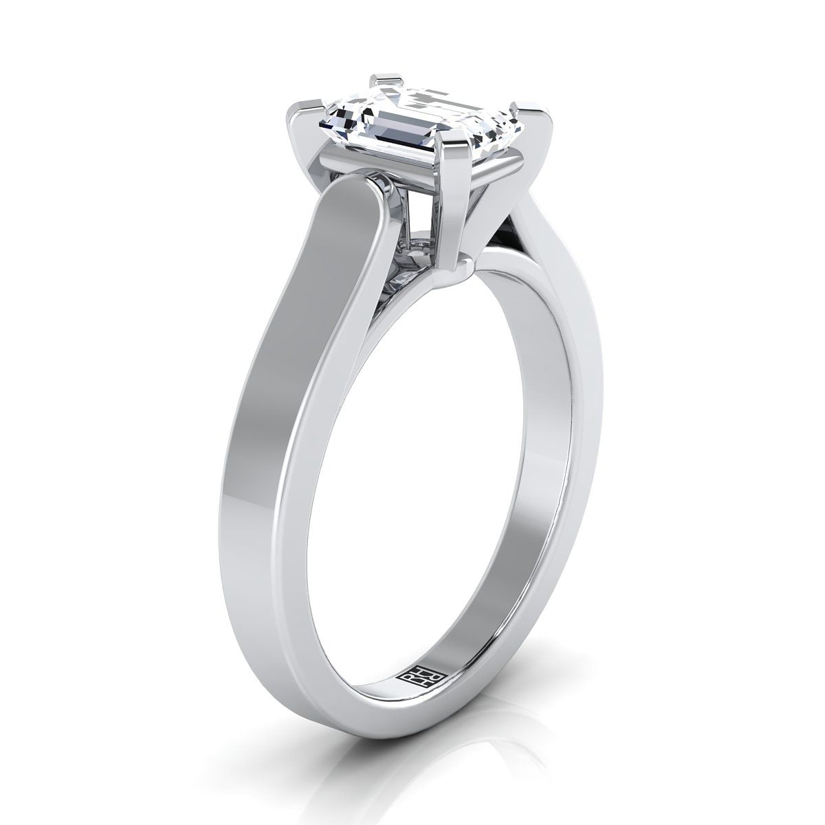 Select Cathedral Solitaire Cut styling on The Charlotte emerald engagement ring setting | RockHer