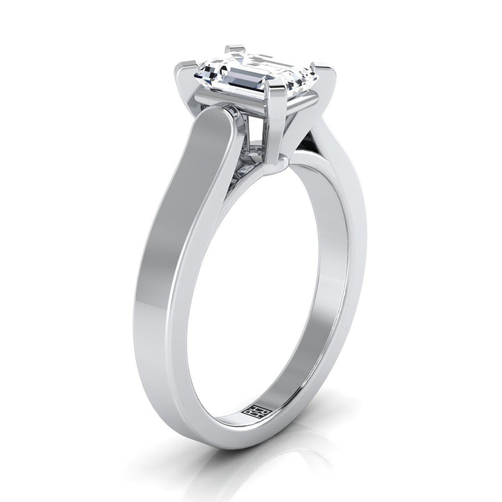 The Charlotte Select Cathedral Solitaire Engagement Ring with Lab Diamond in 18K White Gold - view 2