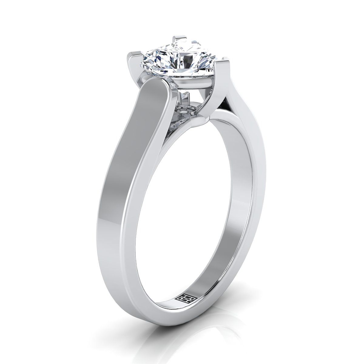 Select Cathedral Solitaire styling on The Charlotte heart engagement ring setting | RockHer
