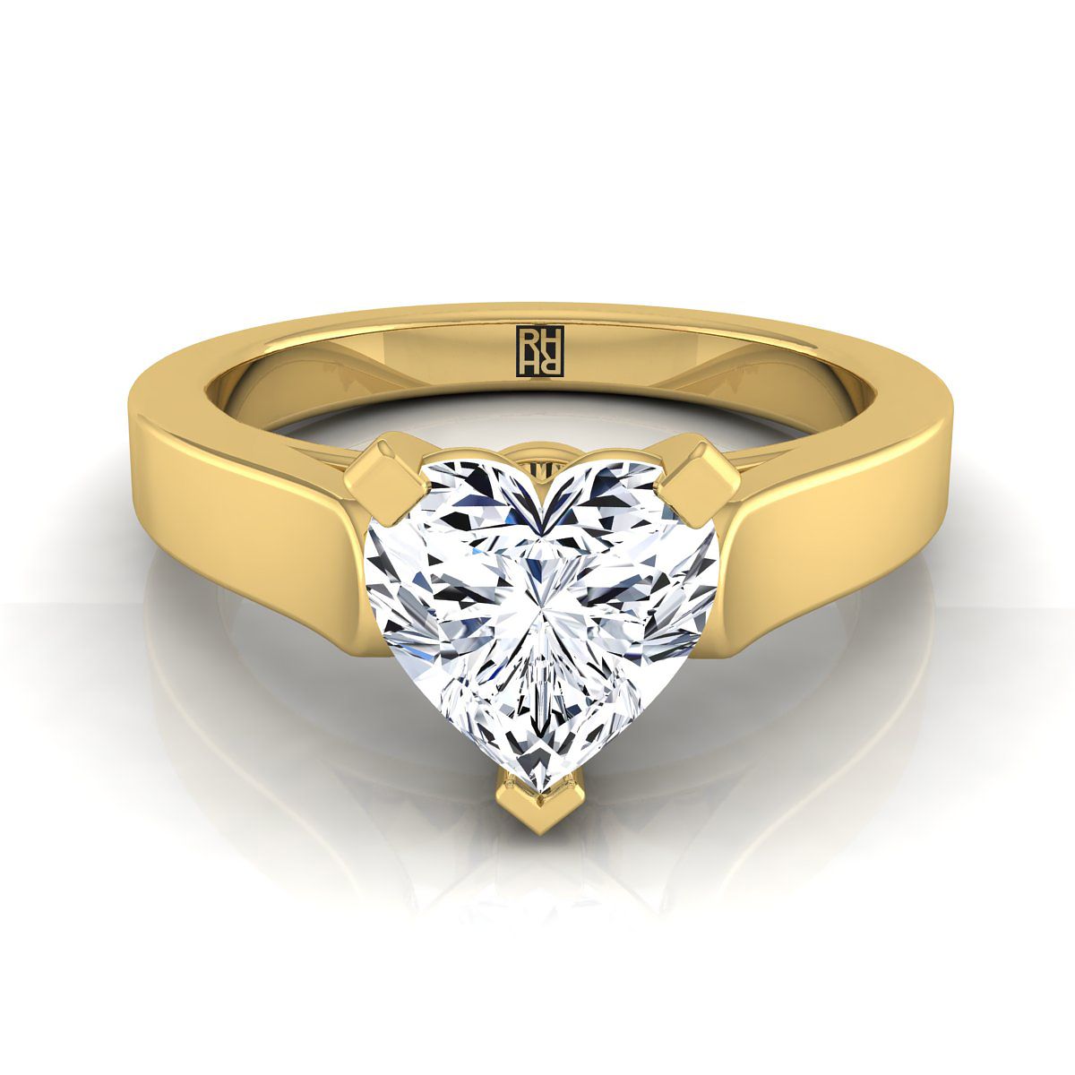 The Charlotte Select Cathedral Solitaire Engagement Ring with Lab Diamond in 18K Yellow Gold - view 1