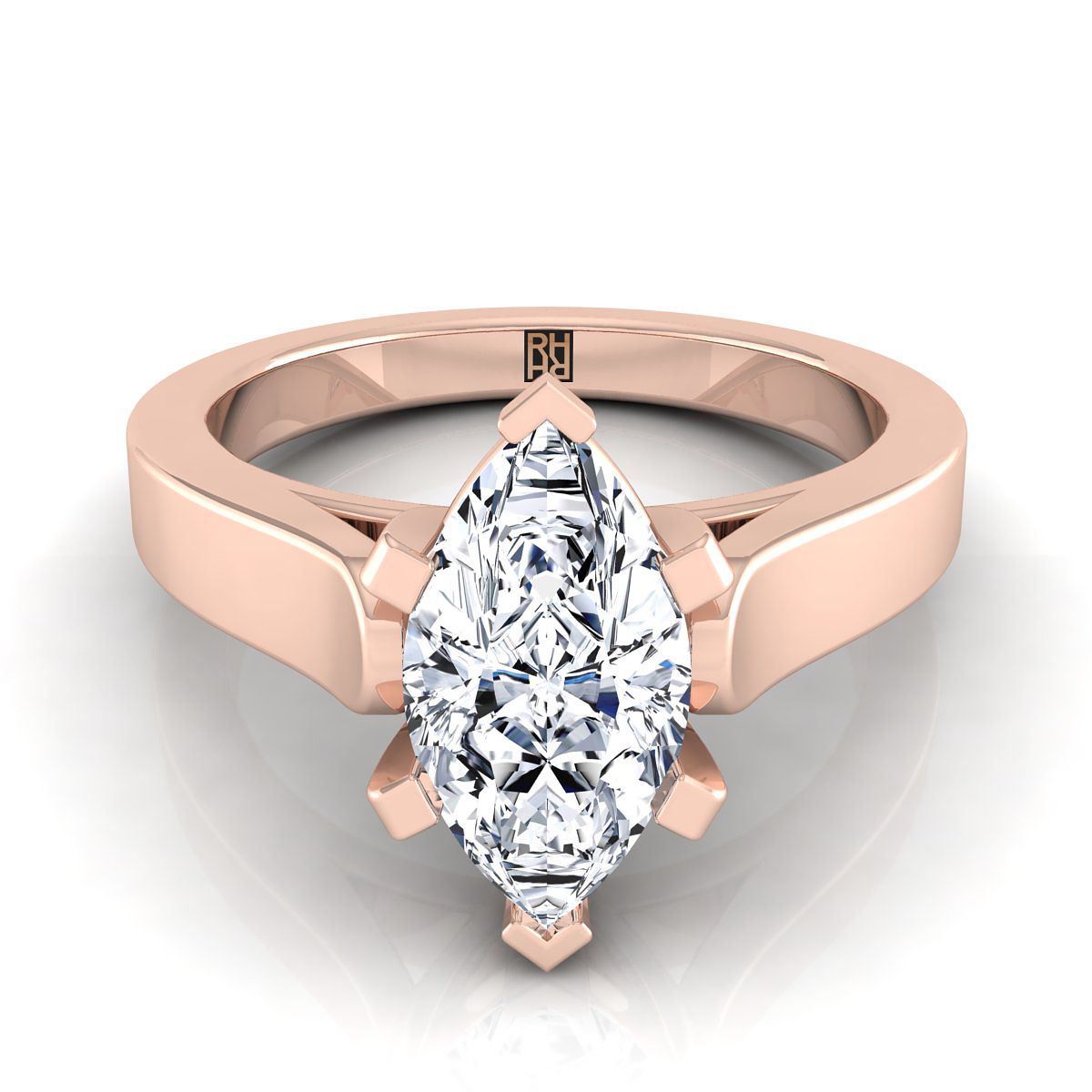 The Charlotte marquise engagement ring setting in 14K Rose Gold | RockHer