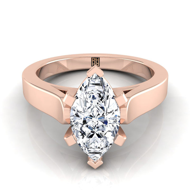 The Charlotte Select Cathedral Solitaire Engagement Ring with Lab Diamond in 14K Rose Gold - view 1