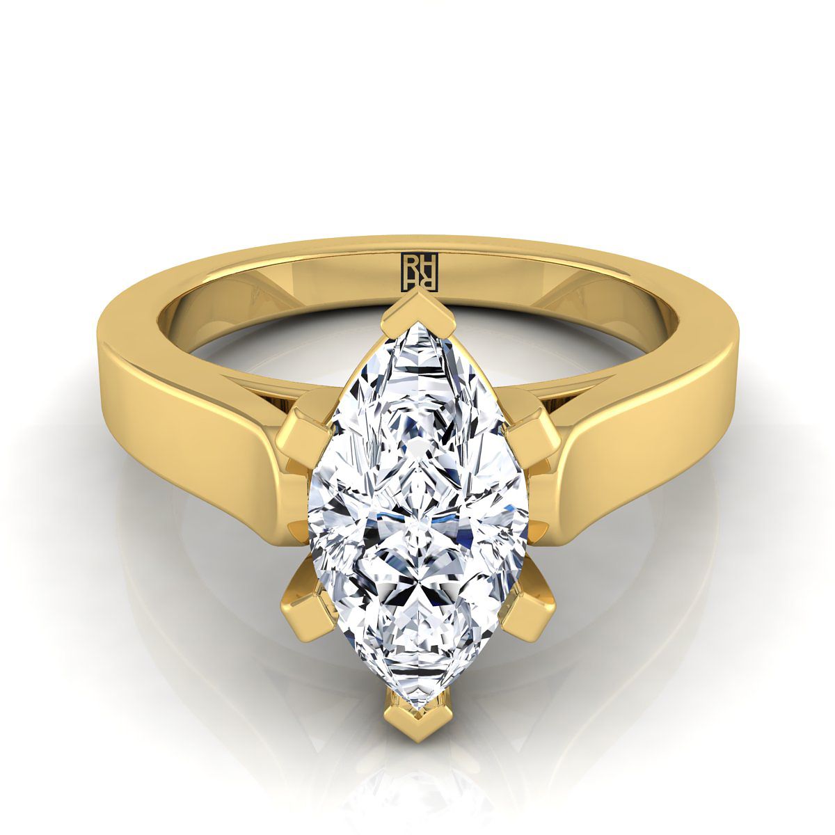 The Charlotte marquise engagement ring setting in 18K Yellow Gold | RockHer