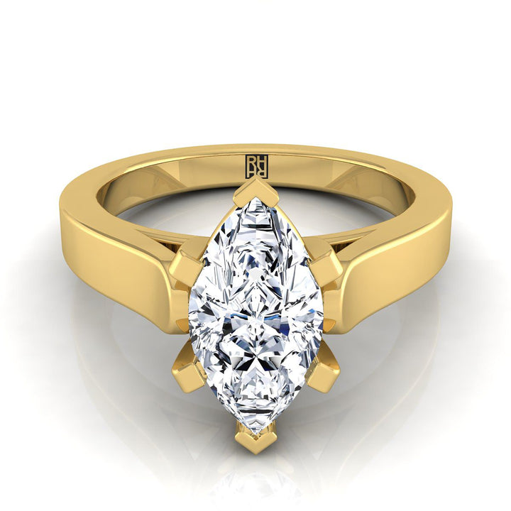 The Charlotte Select Cathedral Solitaire Engagement Ring with Lab Diamond in 18K Yellow Gold - view 1