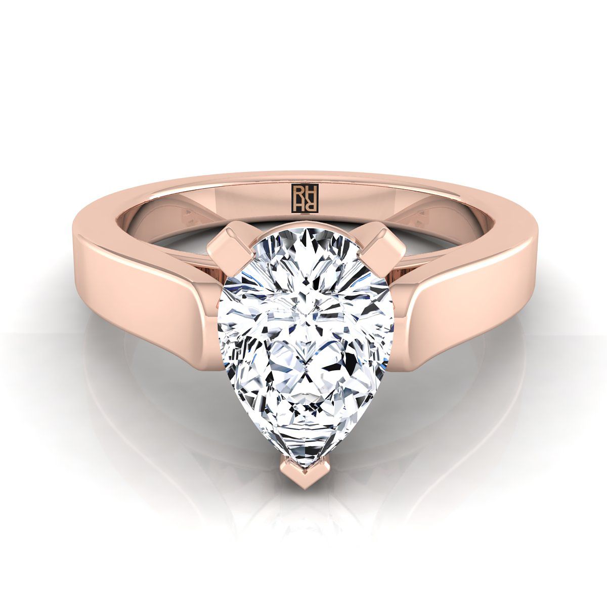 The Charlotte pear engagement ring setting in 14K Rose Gold | RockHer