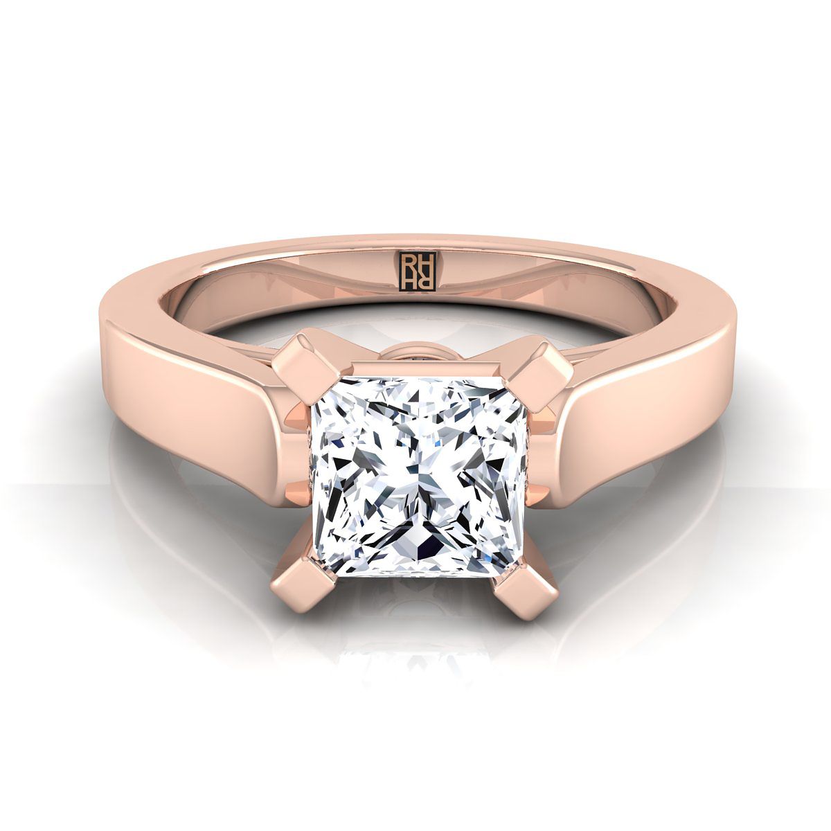 The Charlotte princess engagement ring setting in 14K Rose Gold | RockHer