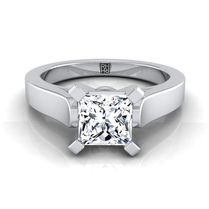 Cathedral Squared Edge Solitaire Princess, in Platinum, prong setting | RockHer