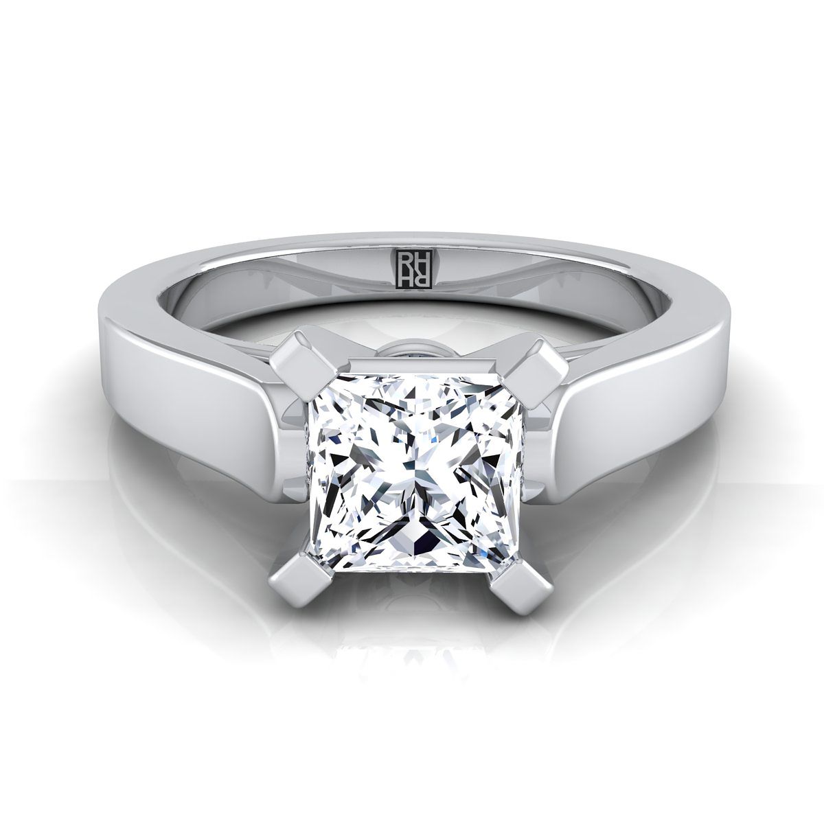 The Charlotte princess engagement ring setting in 18K White Gold | RockHer