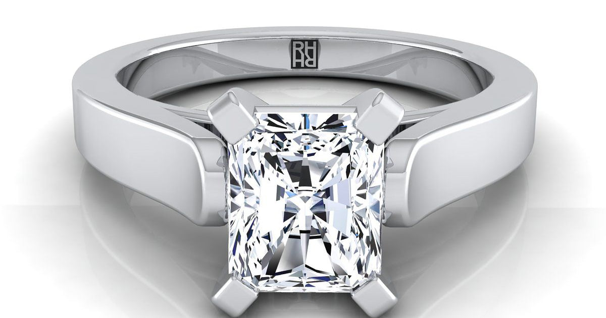 Charlotte Solitaire Setting, 18K White Gold | RockHer