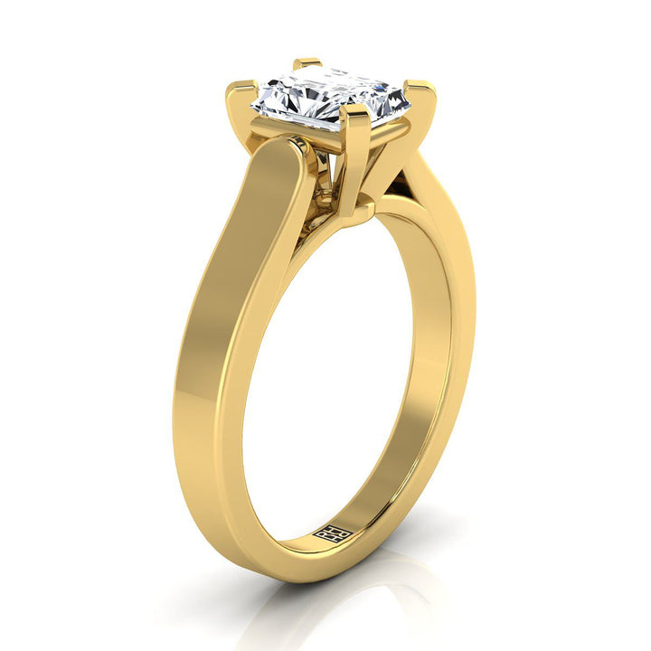 The Charlotte Select Cathedral Solitaire Engagement Ring with Lab Diamond in 18K Yellow Gold - view 2