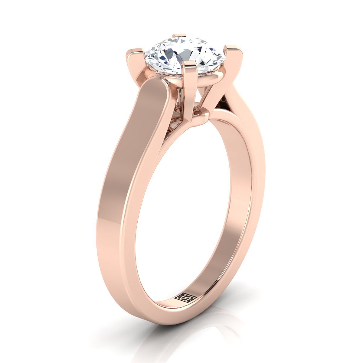 Select Cathedral Solitaire styling on The Charlotte round engagement ring setting | RockHer