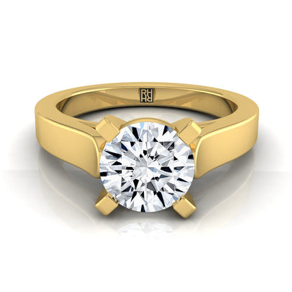 Charlotte Select Cathedral Solitaire Round Lab Diamond Engagement Ring in 18K Yellow Gold | RockHer