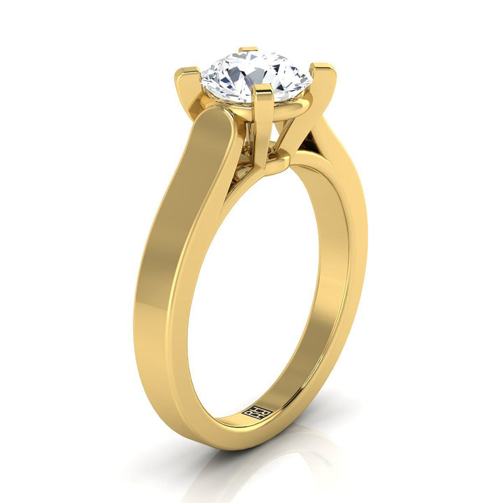 The Charlotte Select Cathedral Solitaire Engagement Ring with Lab Diamond in 18K Yellow Gold - view 2