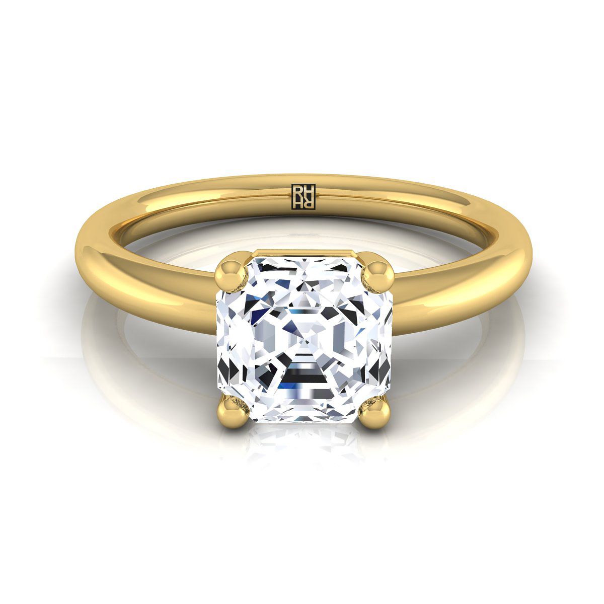 The Tori asscher engagement ring setting in 18K Yellow Gold | RockHer
