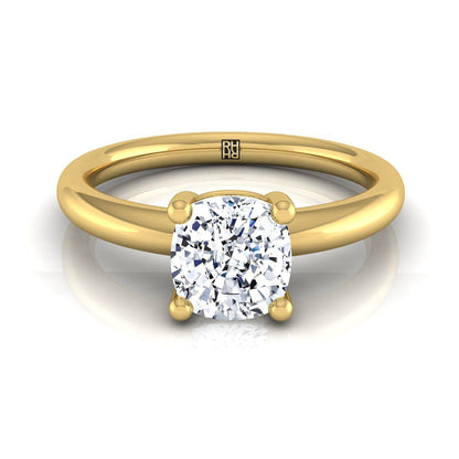 Tori Select Solitaire Cushion Cut Lab Diamond Engagement Ring in 18K Yellow Gold | RockHer
