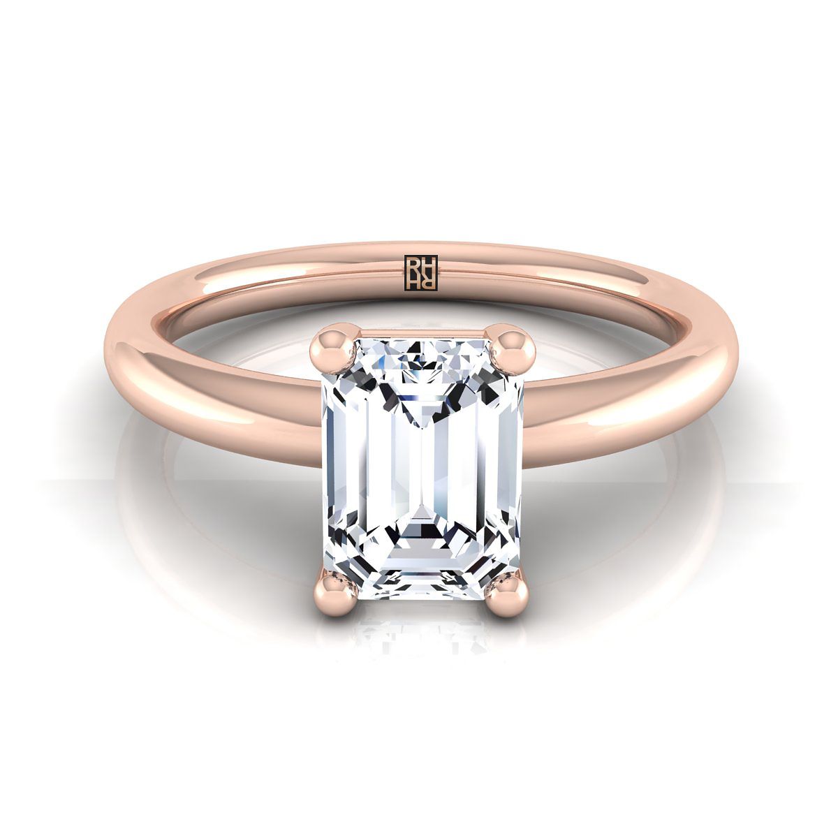 The Tori emerald engagement ring setting in 14K Rose Gold | RockHer