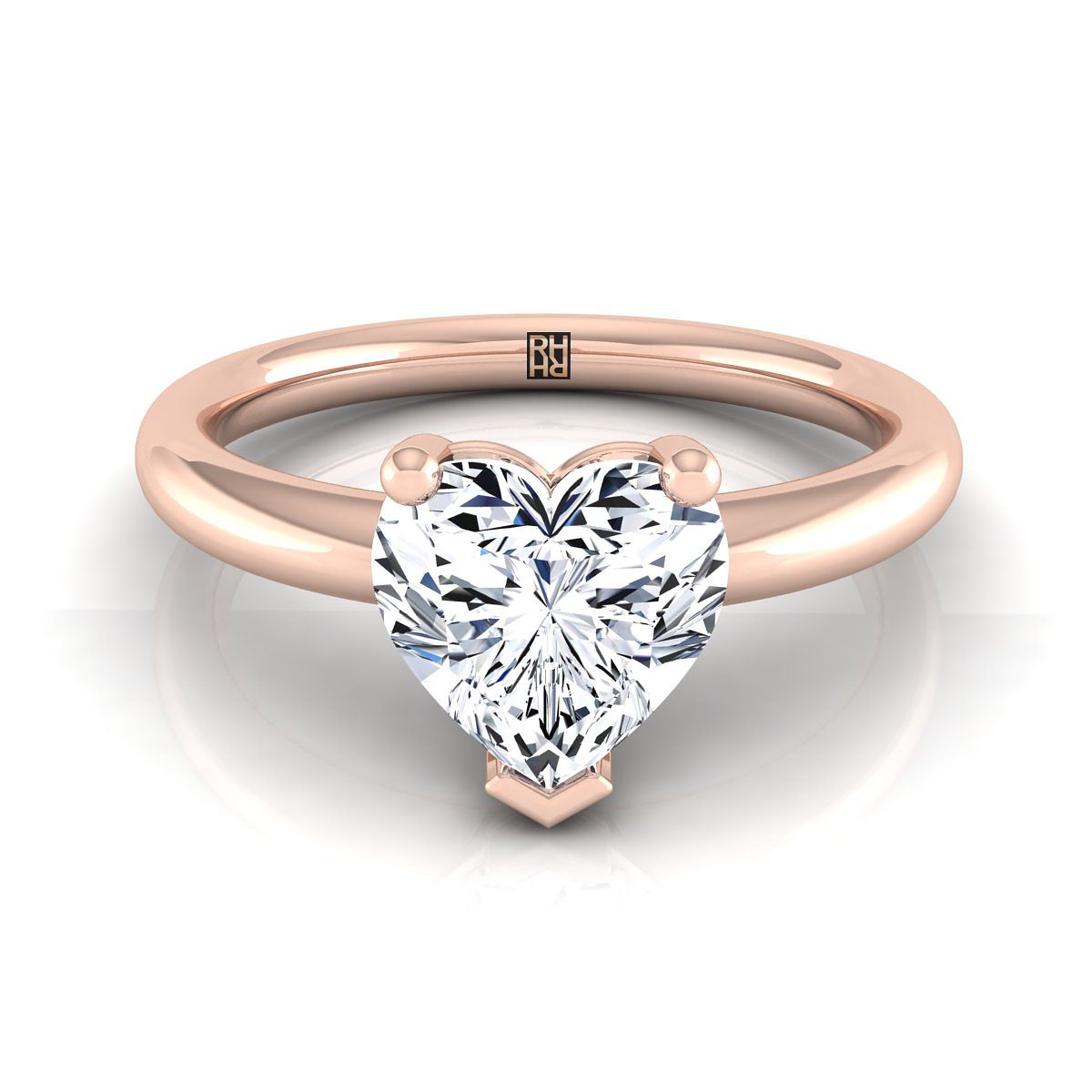 The Tori heart engagement ring setting in 14K Rose Gold | RockHer