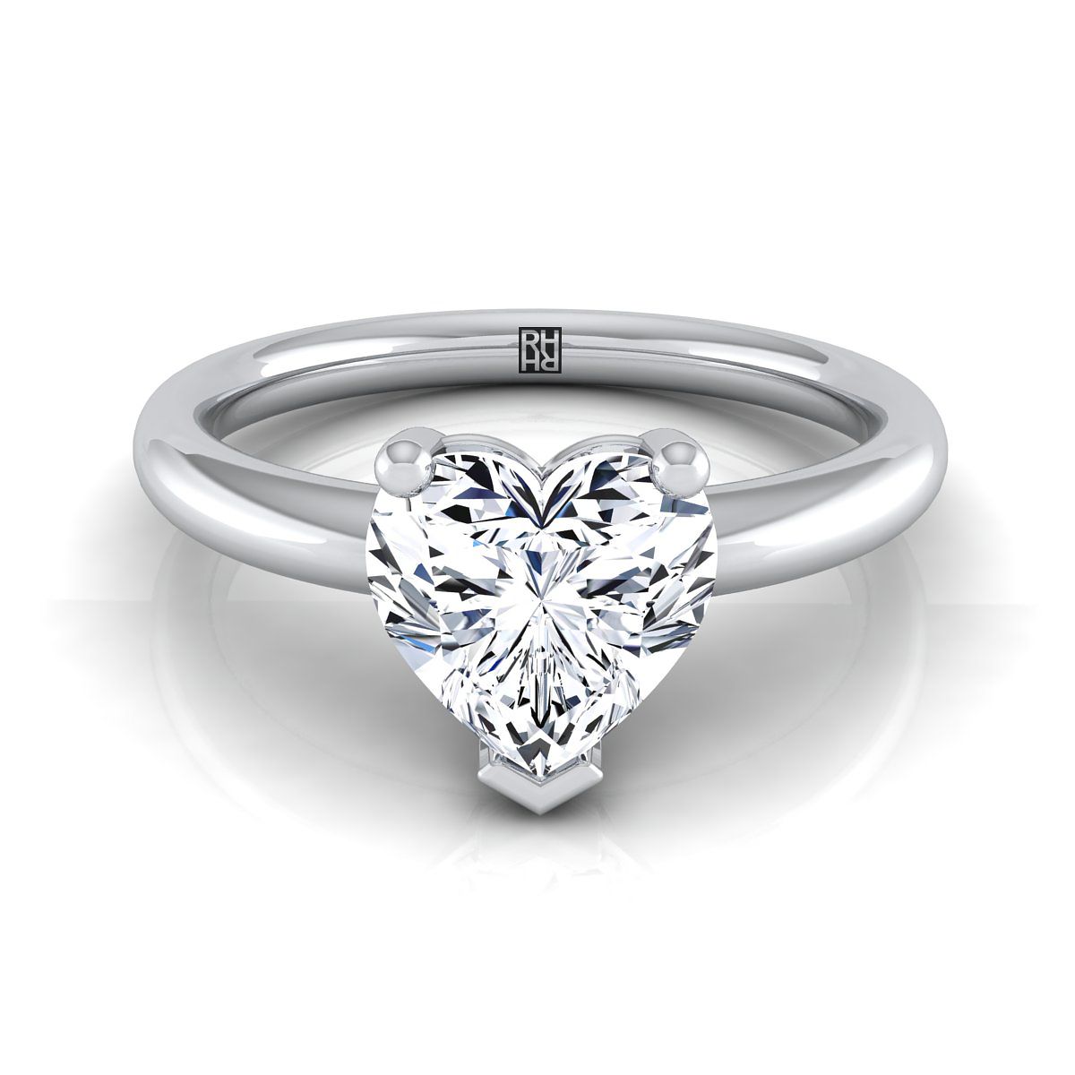 The Tori heart engagement ring setting in Platinum | RockHer