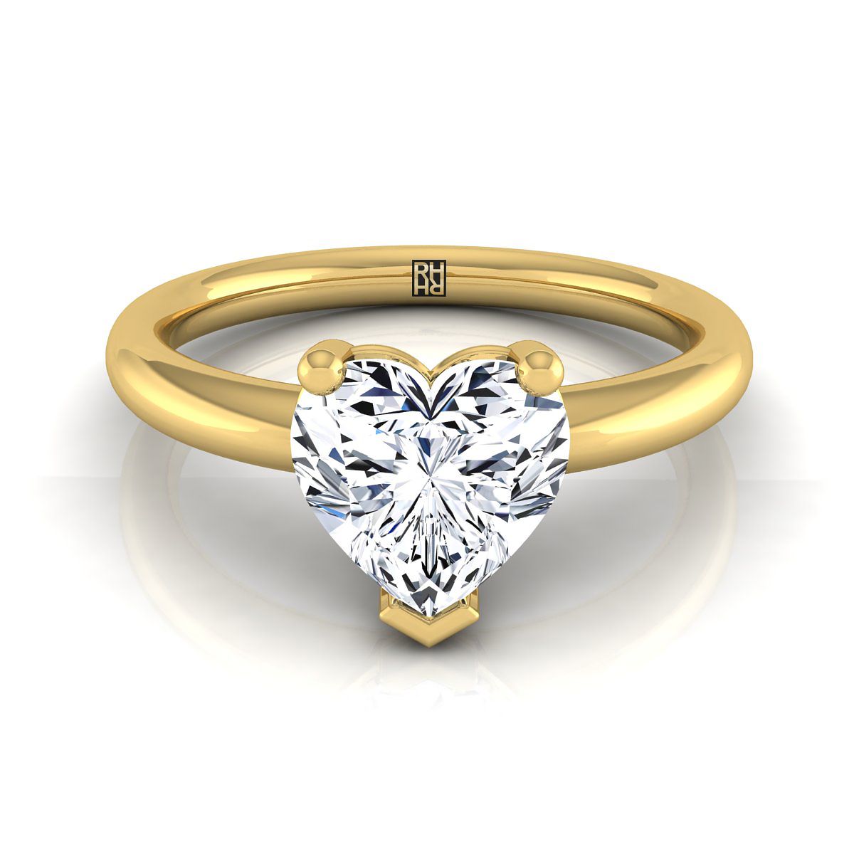 The Tori heart engagement ring setting in 18K Yellow Gold | RockHer