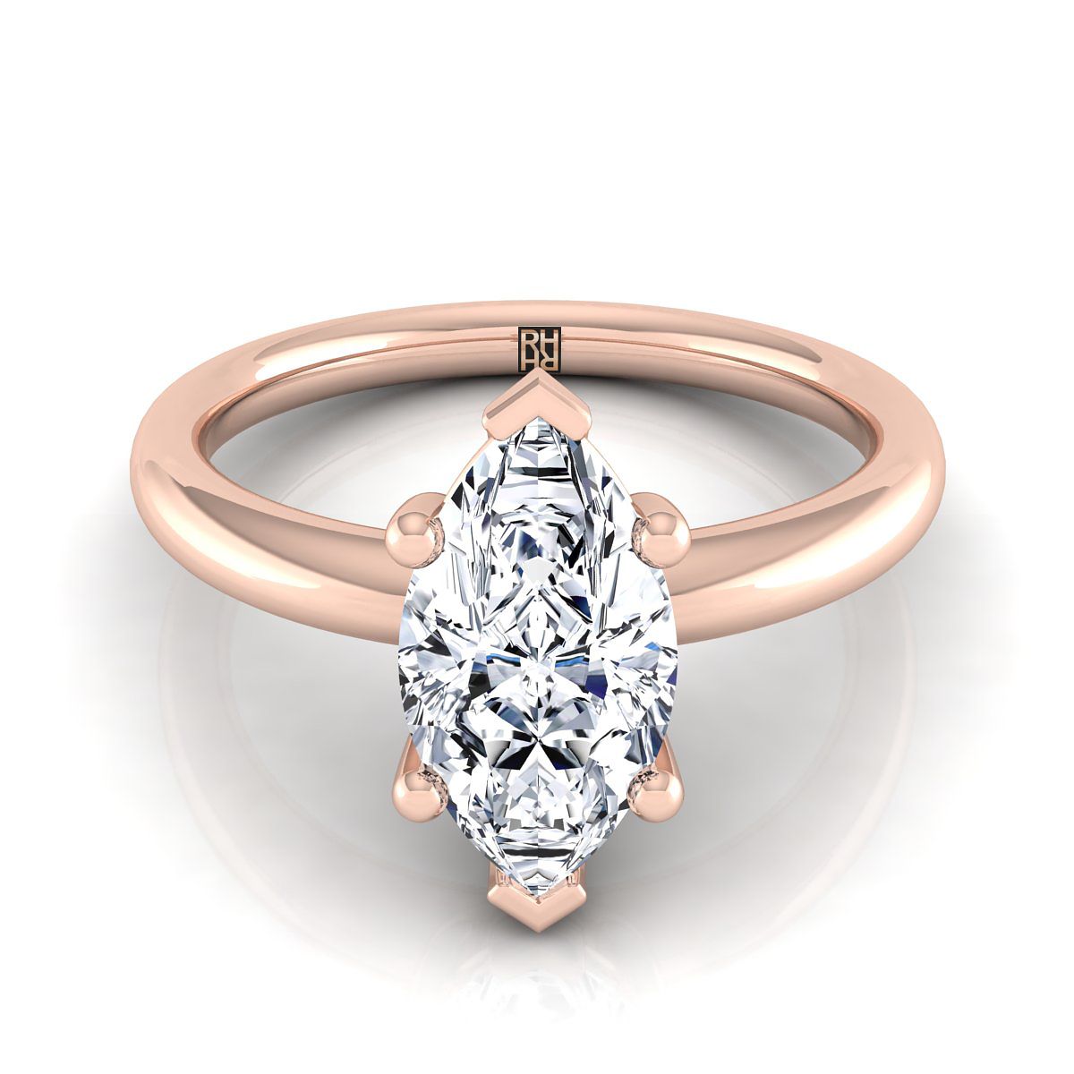 The Tori marquise engagement ring setting in 14K Rose Gold | RockHer