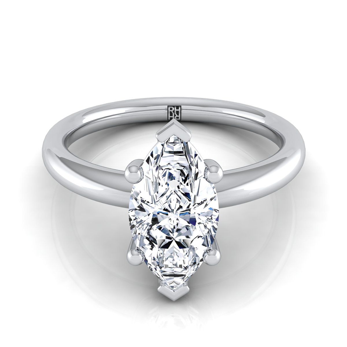 Tori Select Solitaire Marquise Lab Diamond Engagement Ring in 18K White Gold | RockHer